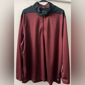 Nike Men's Maroon and Black Shirt Jacket